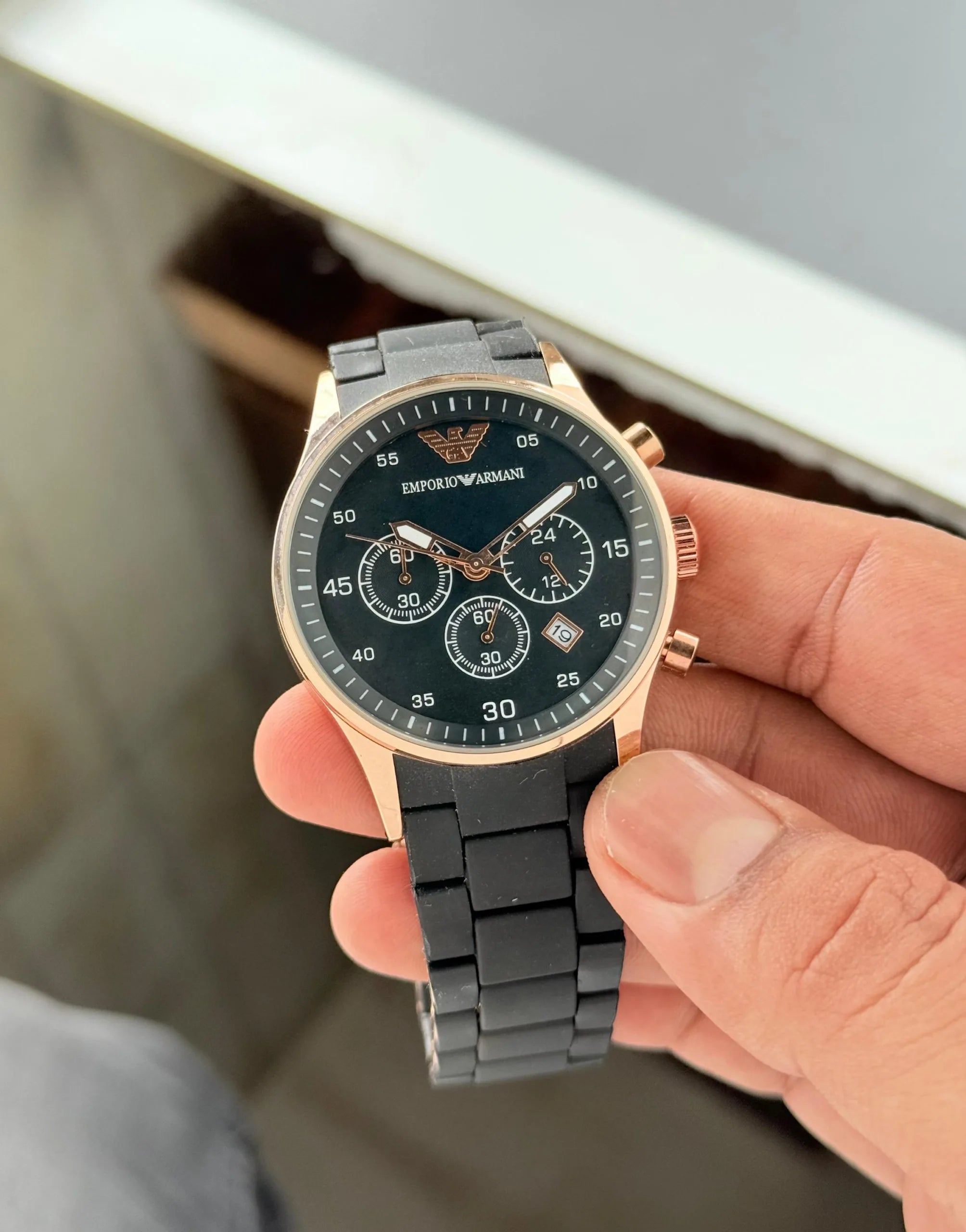 Emporio Armani Chronograph Analog Black Color Strap Men's Watch