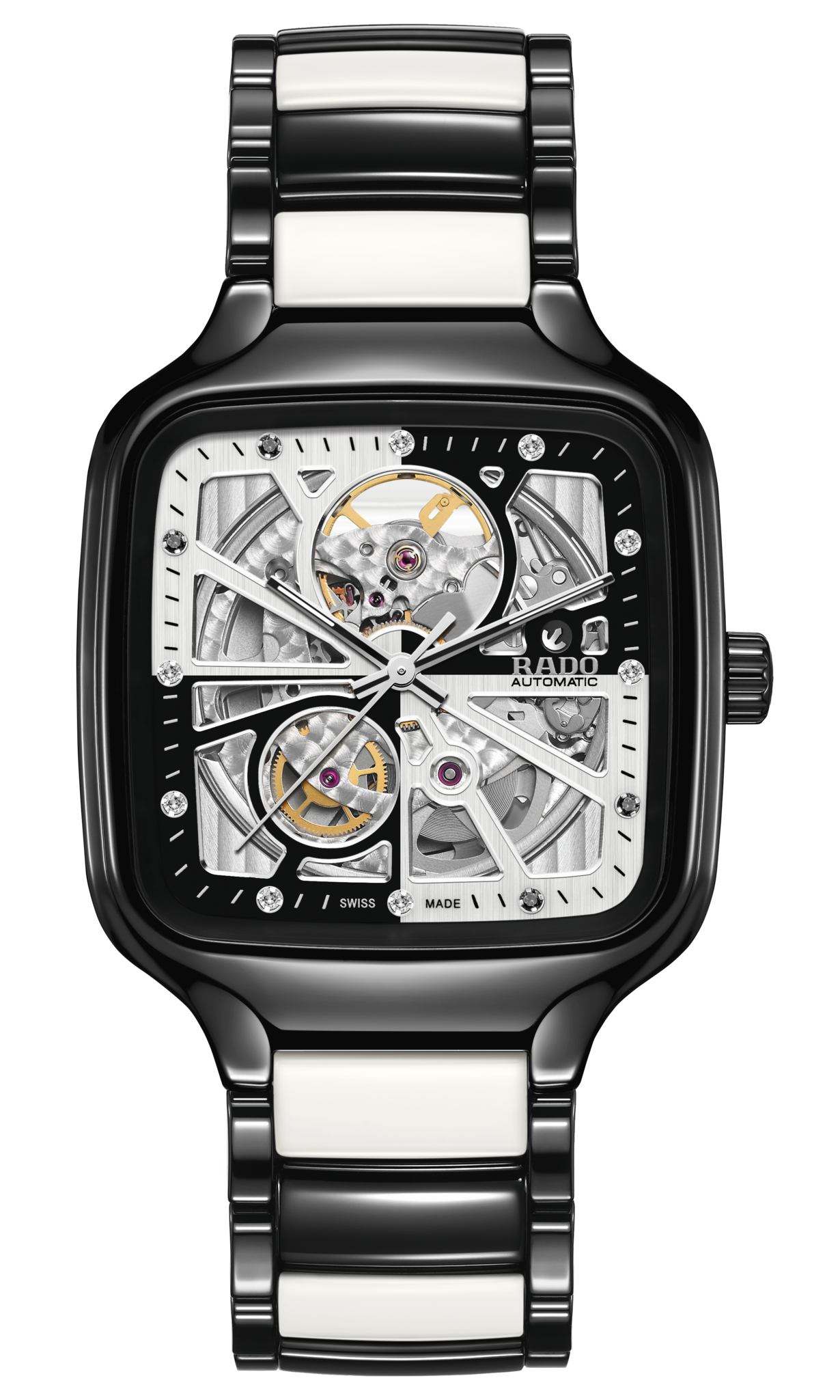 Rado Square Automatic Open Heart Black And White Limited Edition Men's Watch