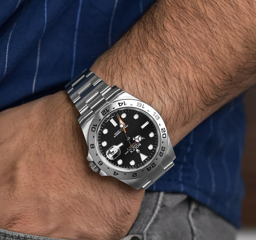 Rolex Explorer II Automatic Black Dial Metal Belt Men's Watch