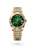 Rolex Day-Date Automatic Black Dial Silver Metal Belt Watch For Men's