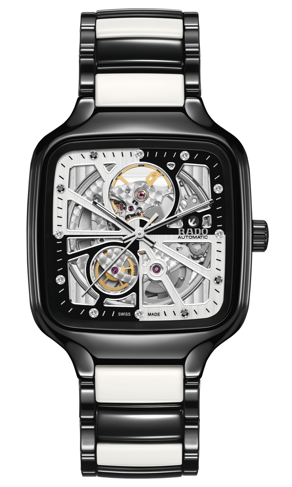 Rado Square Automatic Open Heart Black And White Limited Edition Men's Watch