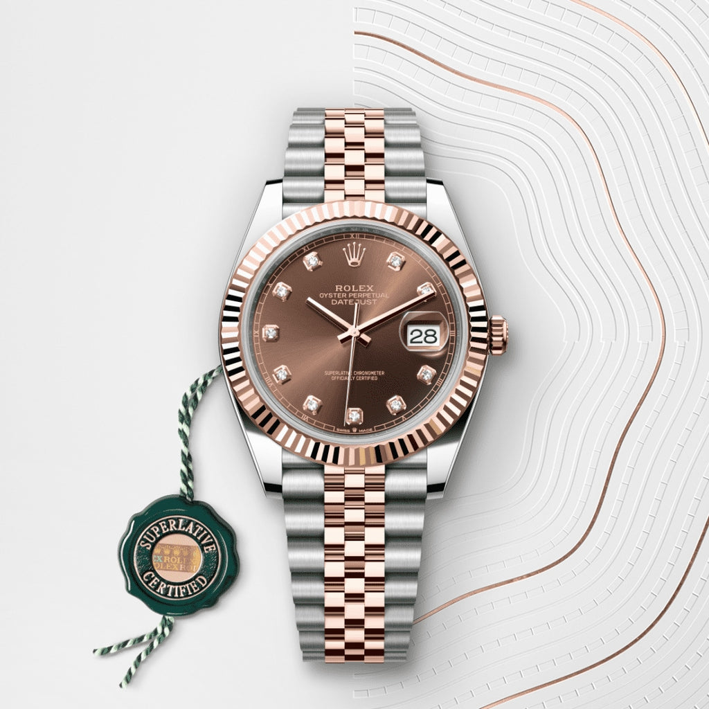 Rolex Datejust Automatic Brown Dial Metal Belt Watch For Men's