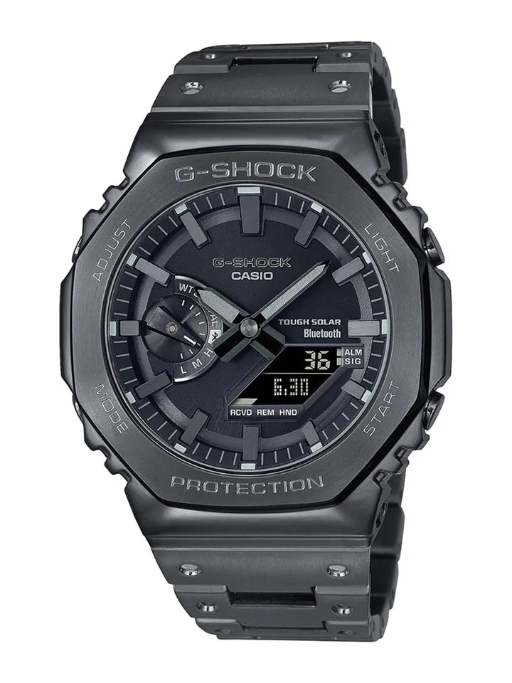 G-Shock Dial Black Ip Solid Band Analog-Digital Metal Belt Watch - For Men G1271 (GM-B2100BD-1ADR)