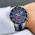 Casio Edifice Toro Rosso Blue Dial Limited Edition Metal Belt Men's Watch