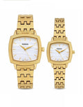 Fossil Nick Jonas White Dial Metal Belt Couple Watch