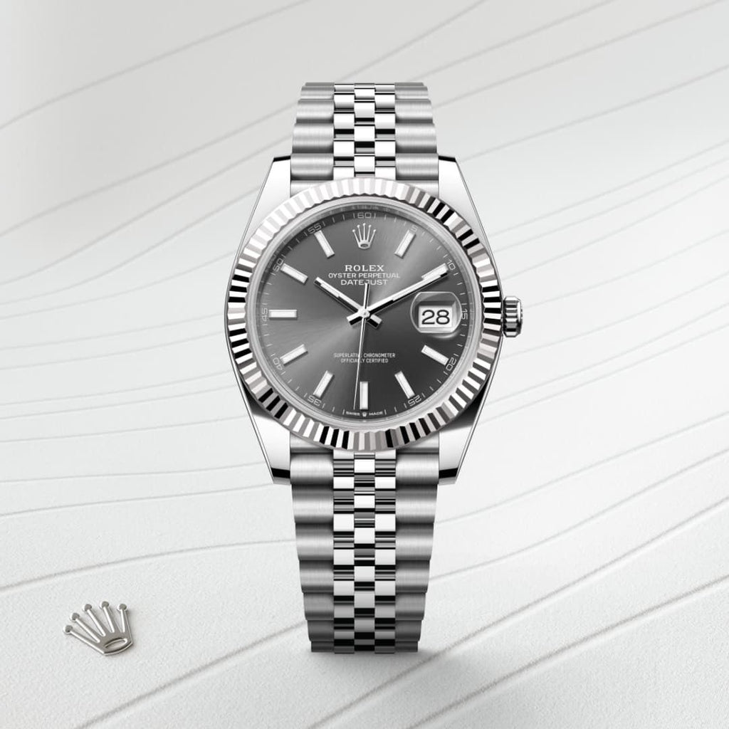 Rolex Datejust Automatic Grey Dial Metal Belt Watch For Men's