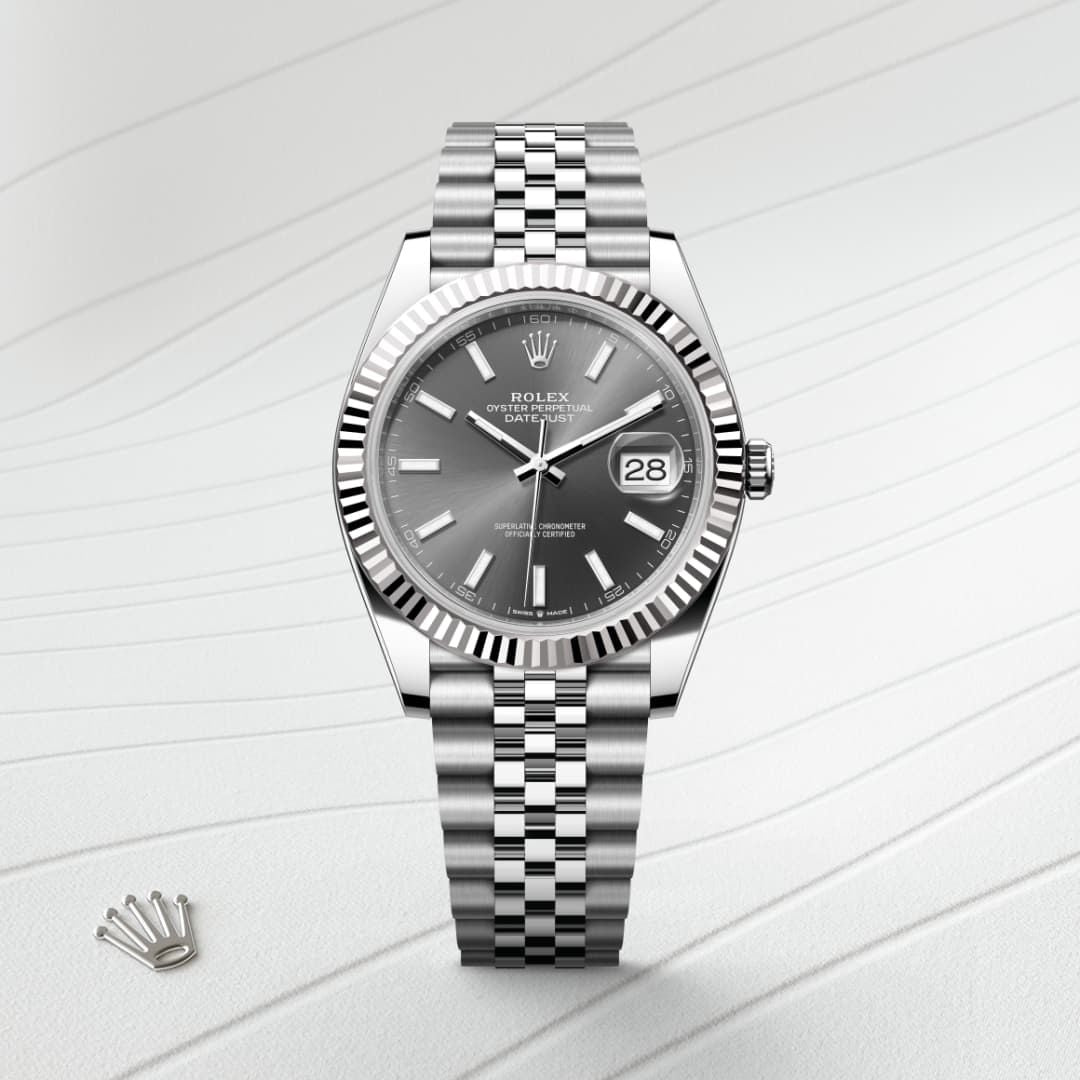 Rolex Datejust Automatic Grey Dial Metal Belt Watch For Men's