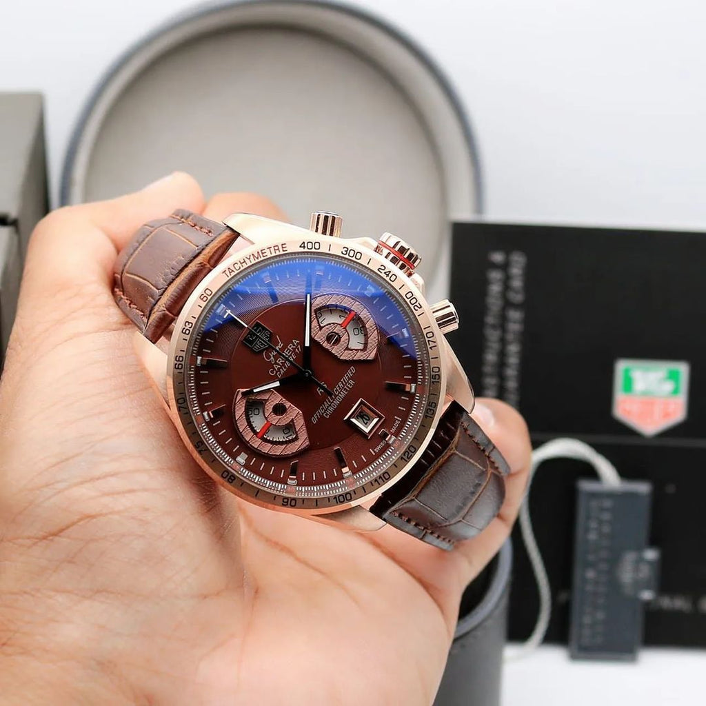 Tag Heuer Grand Carrera Calibre 17 Brown Leather Belt Men's Watch