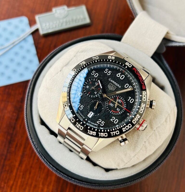 Tag Heuer Carrera 160 Years Special Edition Chronograph Black Dial Metal Belt Men's Watch