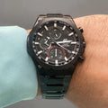Casio Edifice Chronograph Black Red Metal Belt Watch For Men's