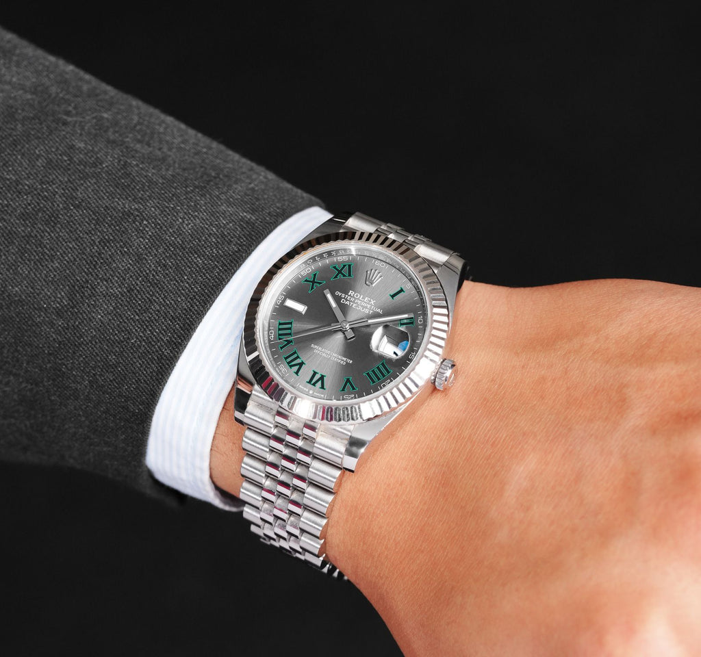 Rolex Datejust Oyster Perpetual Automatic Grey Dial Silver Metal Belt Watch For Men's