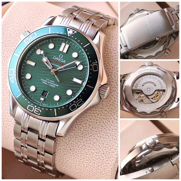 Omega Seamaster Diver 300M Green Dial Metal Belt Men's Watch