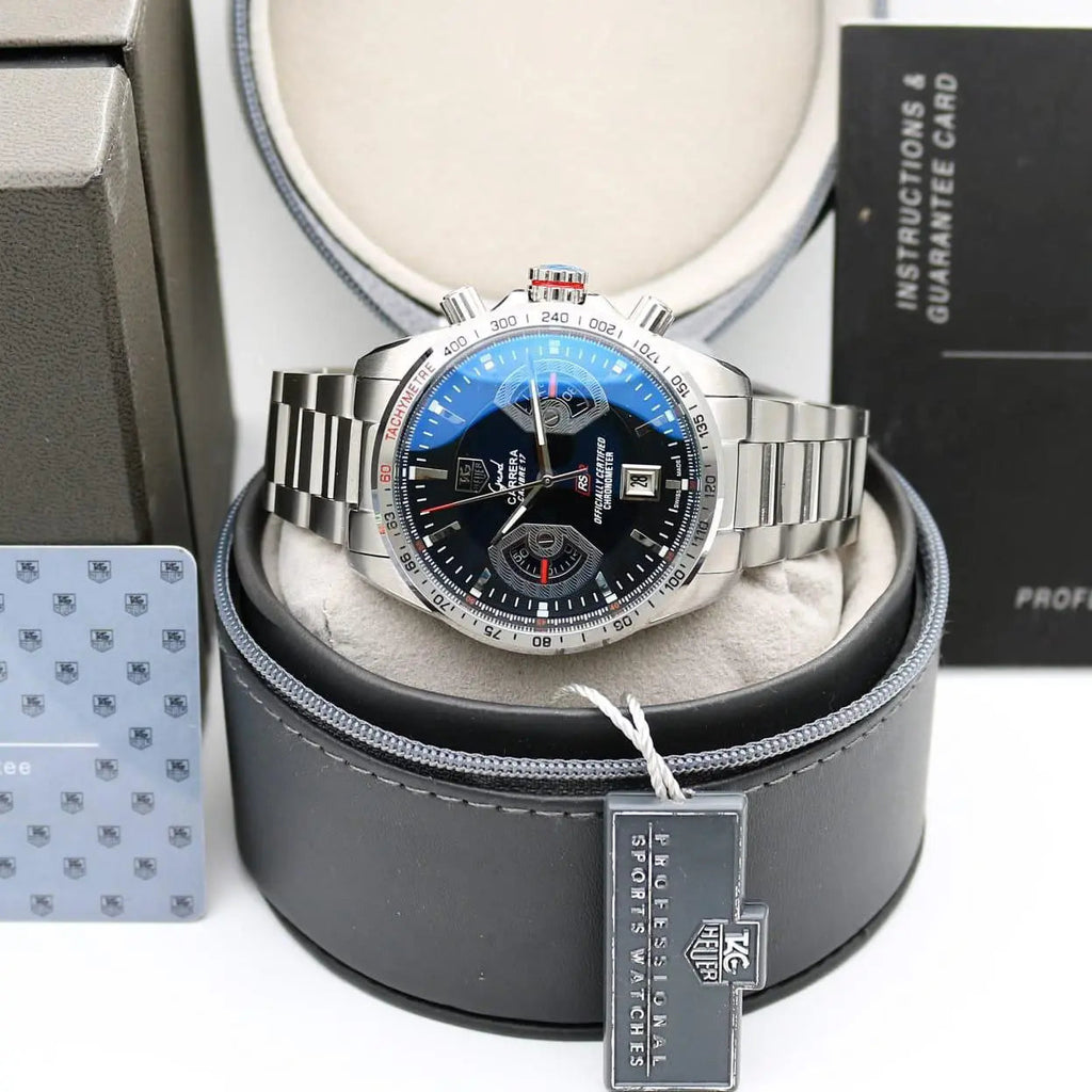 Tag Heuer Grand Carrera Calibre 17 Chronograph Black Dial Metal Belt Men's Watch