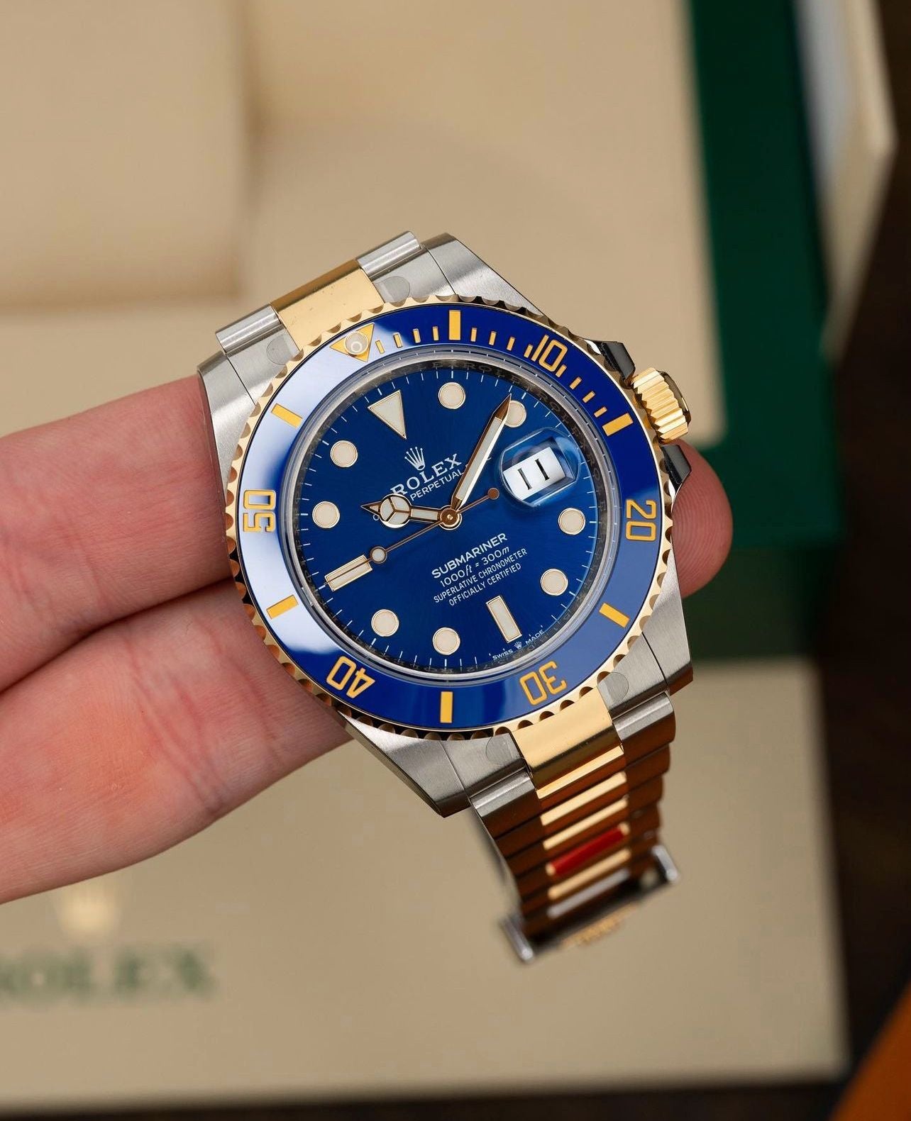 Rolex Submariner Automatic Blue Metal Belt Watch For Men's