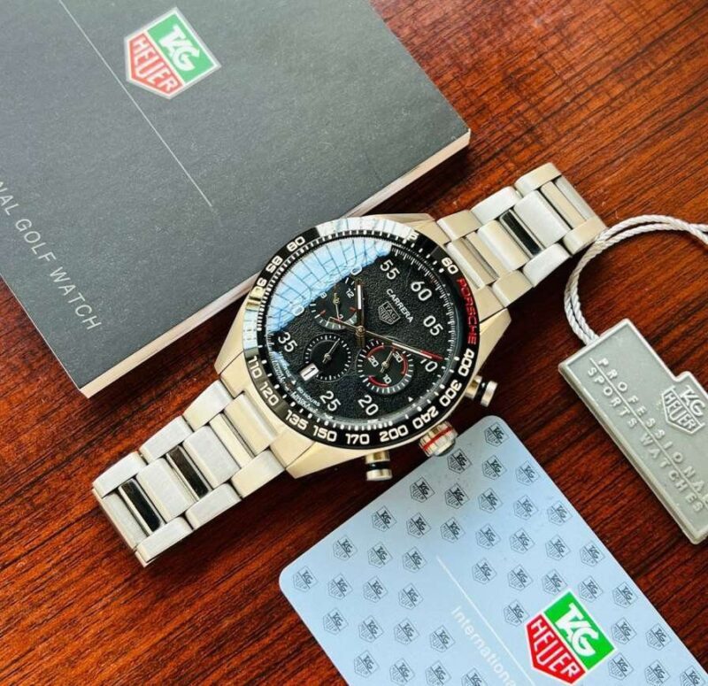 Tag Heuer Carrera 160 Years Special Edition Chronograph Black Dial Metal Belt Men's Watch