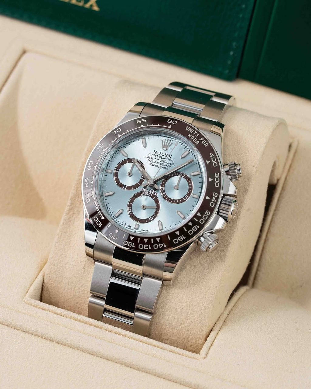 Rolex Automatic Brown And Silver Dial Analog Chronograph Round Men's Watch
