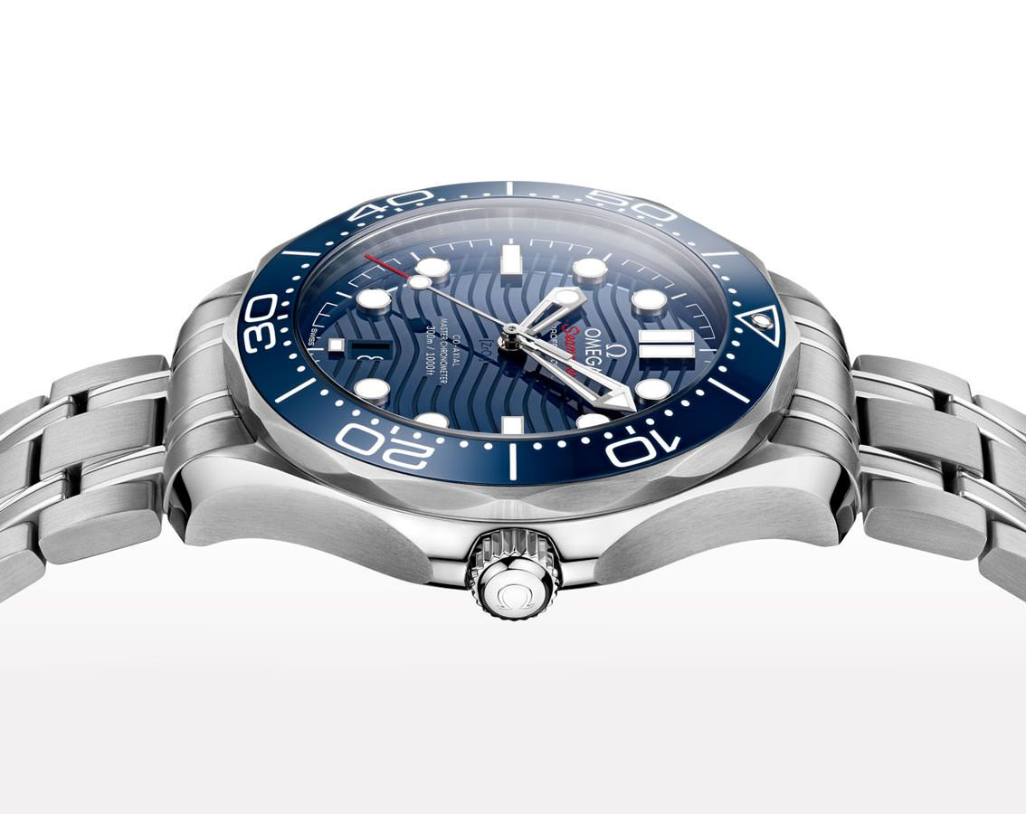 Omega Seamaster Diver 300M Blue Dial Metal Belt Watch For Men's
