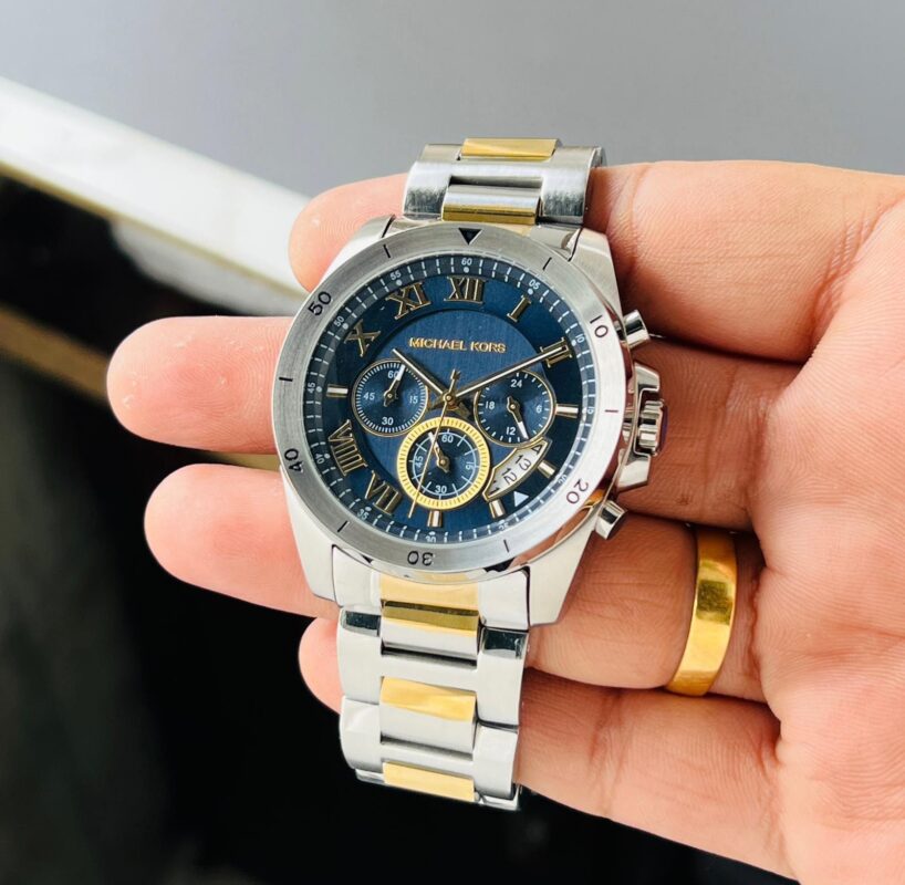 Michael Kors 8437 Chronograph Blue Dial Metal Belt Men's Watch