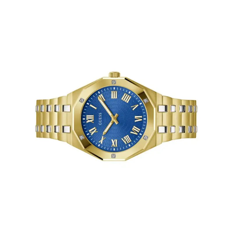 Guess Blue Round Dial Analog Metal Belt Men's Watch