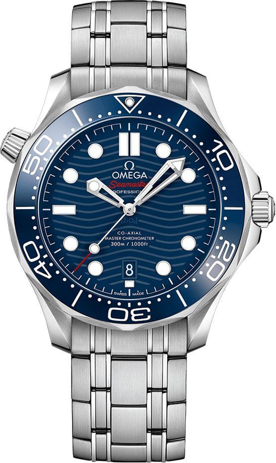 Omega Seamaster Diver 300M Blue Dial Metal Belt Watch For Men's