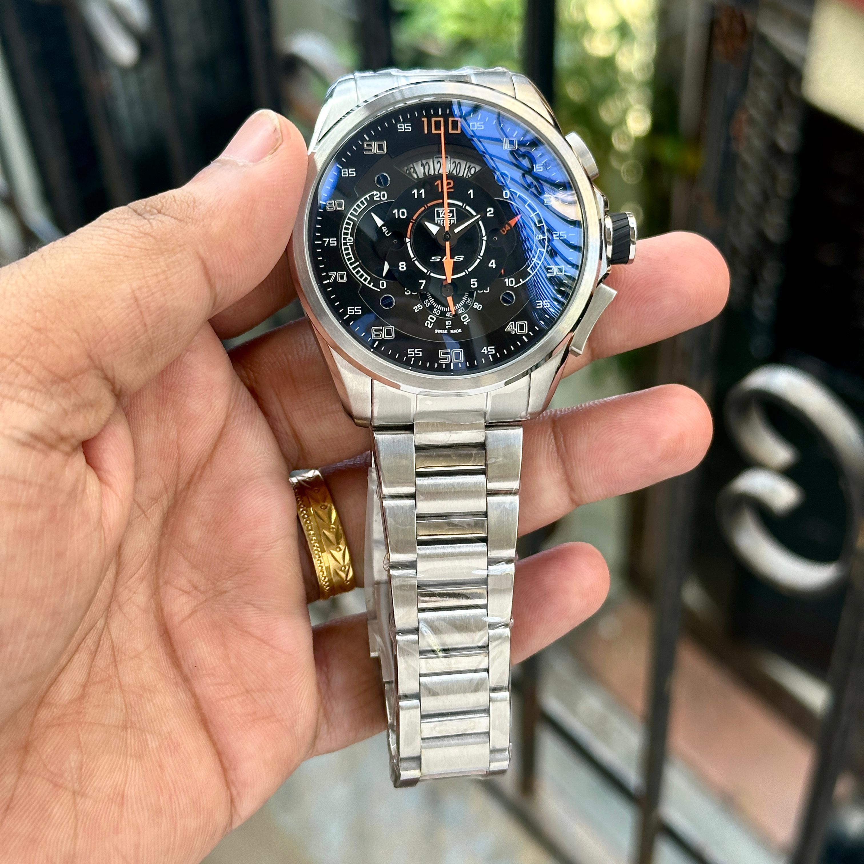 Tag Heuer Black Dial Mercedes Metal Belt Men's Watch