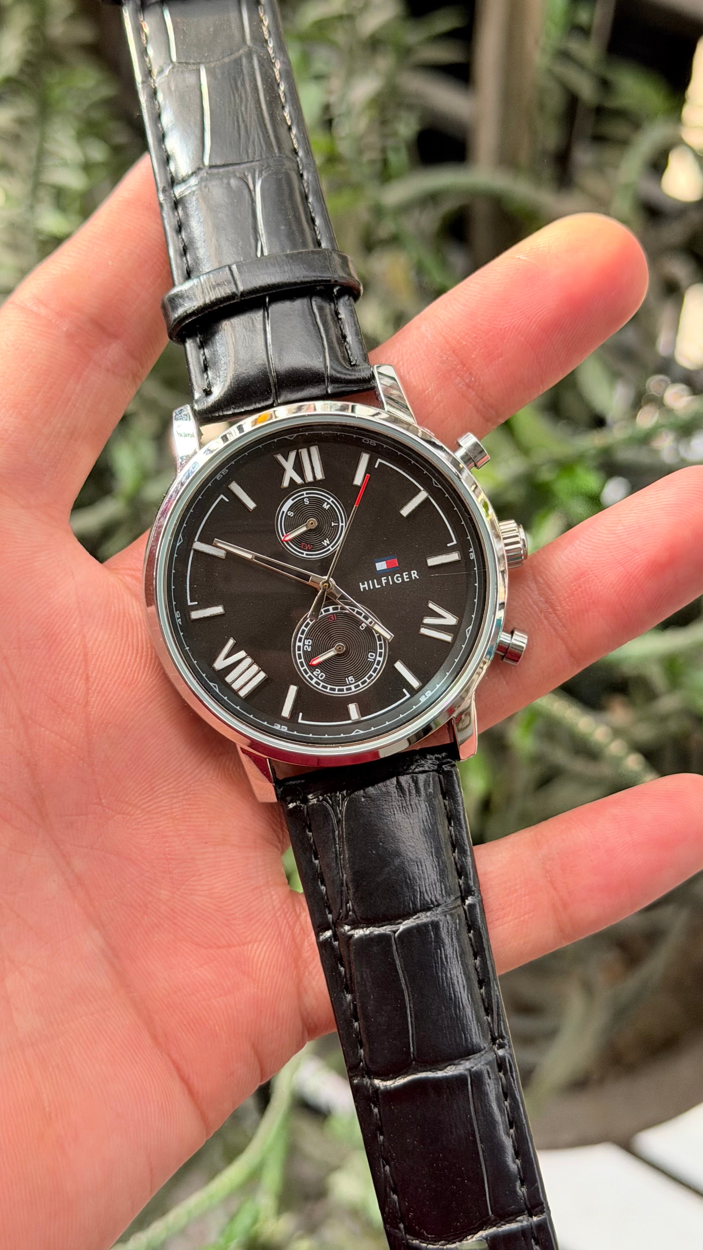Tommy Hilfiger Quartz Leather Strap Black Dial Men’s Watch