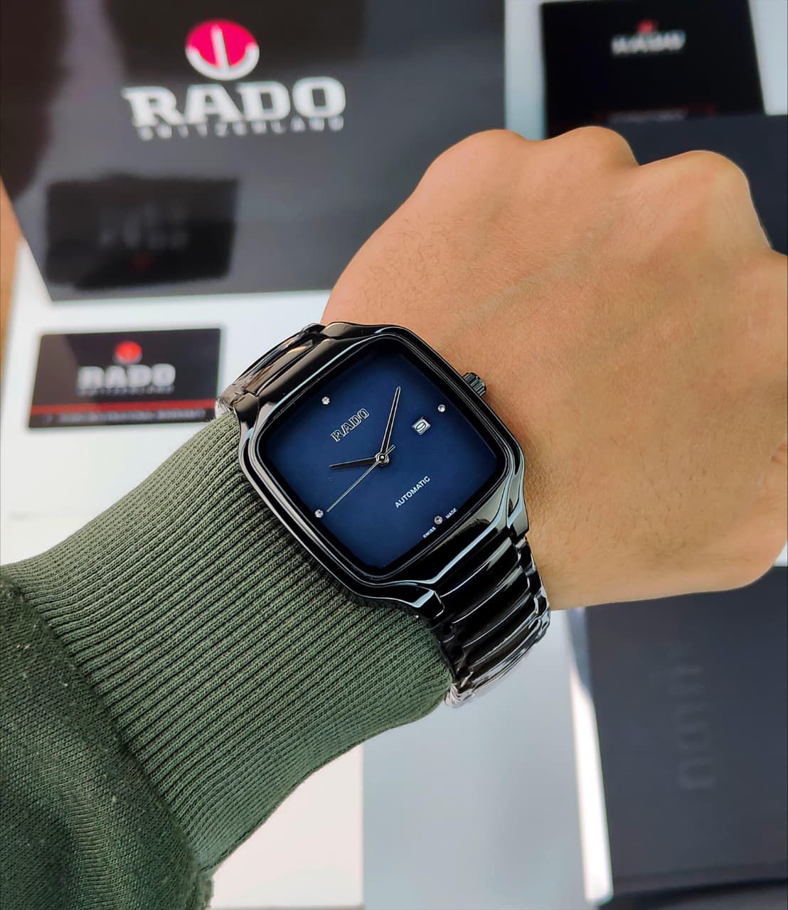 Rado True Square Blue Dial Men's Watch