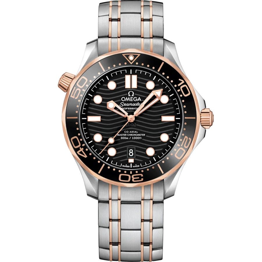 Omega Seamaster Diver 300M Black Dial Metal Belt Men's Watch
