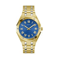 Guess Blue Round Dial Analog Metal Belt Men's Watch