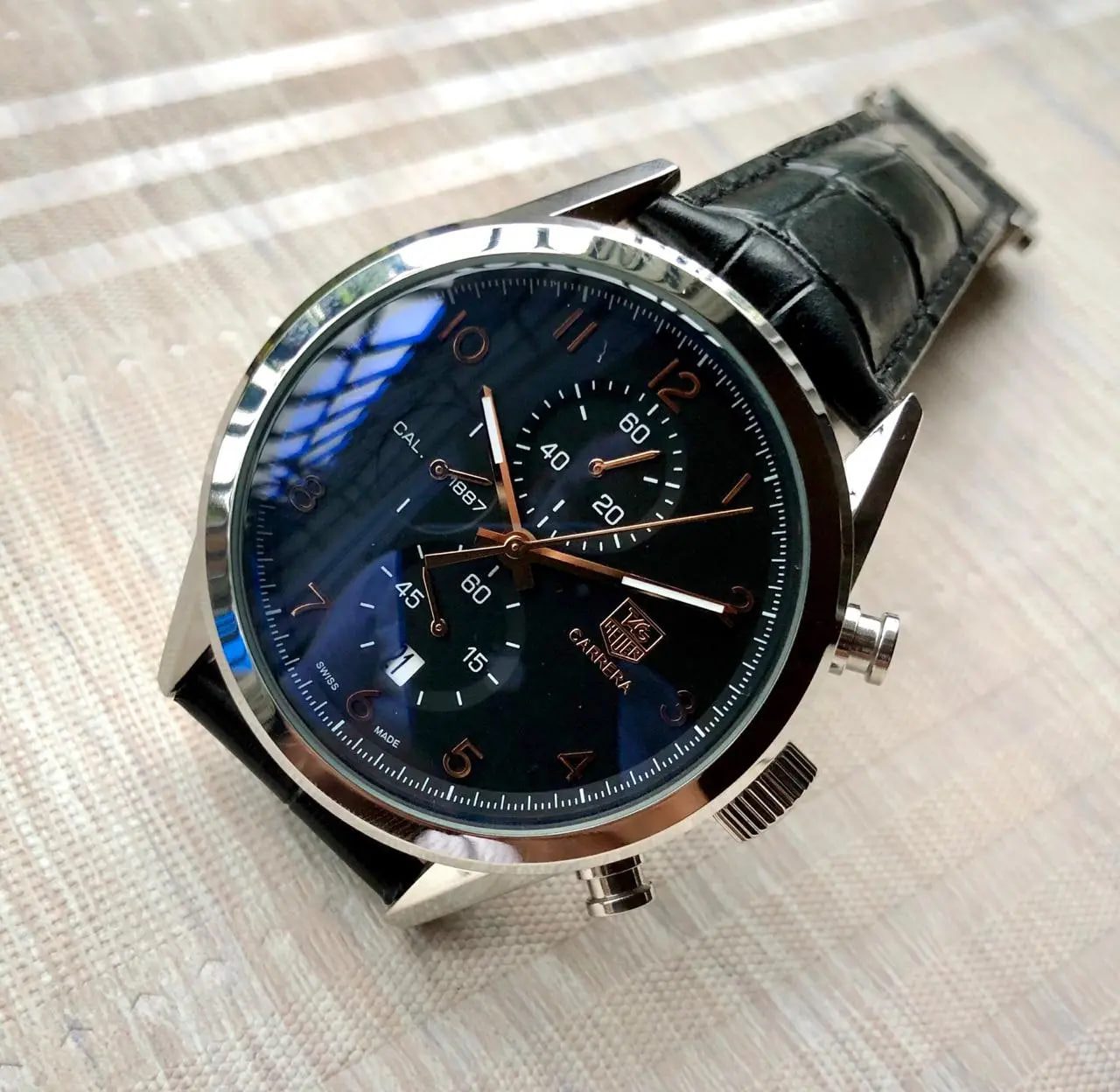 Tag Heuer Calibre 1887 Heritage Black Dial Leather Belt Men's Watch