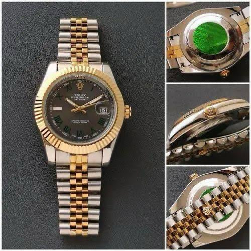 Rolex Datejust Oyster Perpetual Automatic Grey Dial Metal Belt Watch For Men's