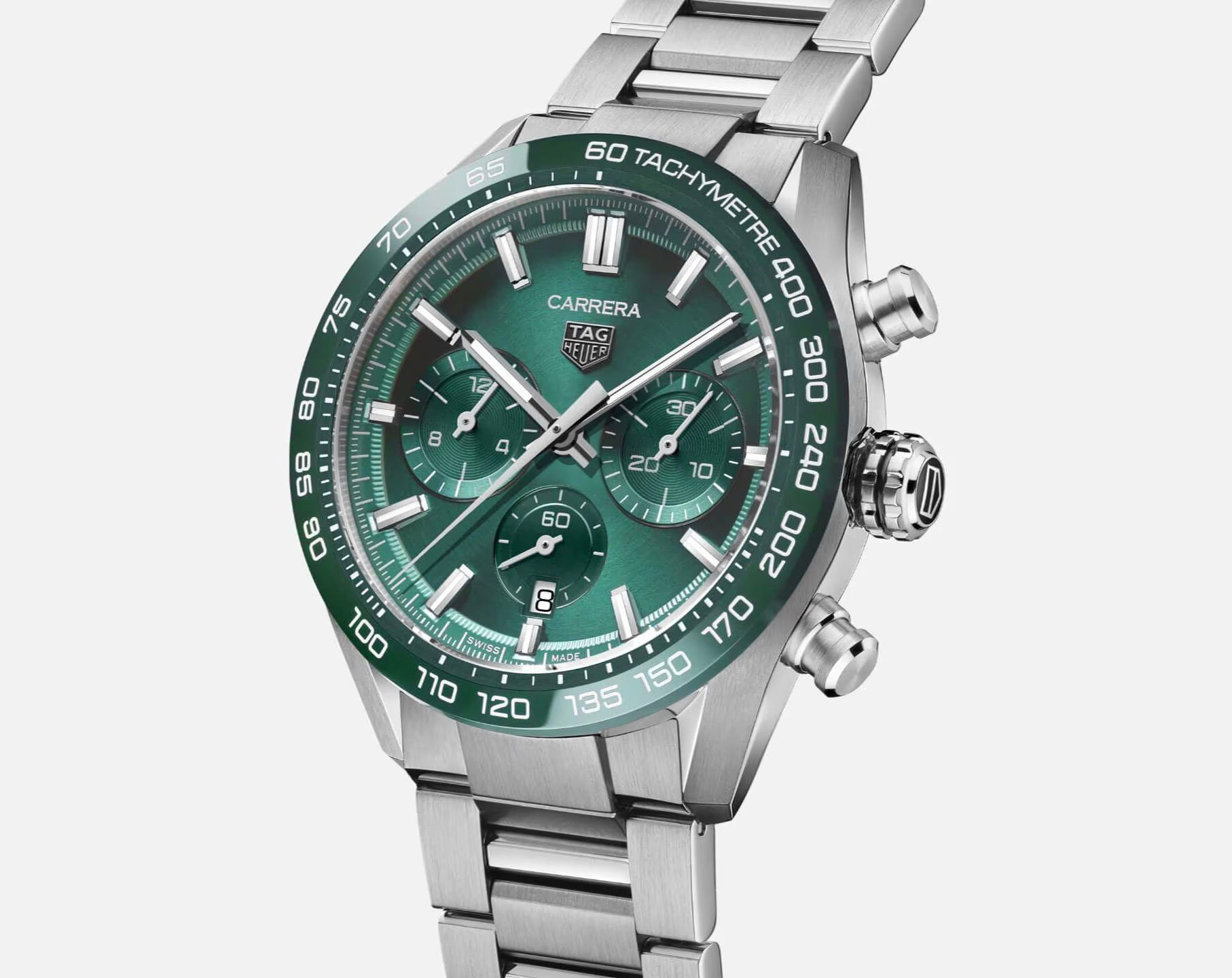 Tag Heuer Carrera Tachymeter Chronograph Rama Colour Dial Metal Belt Watch For Men's