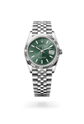 Rolex Datejust Automatic Green Dial Silver Metal Belt Watch For Men's