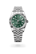 Rolex Sky-Dweller Automatic Green Dial Silver Metal Belt Watch For Men's