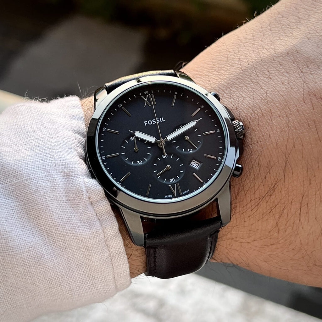 Fossil Neutra Black Dial Chronograph Leather Belt Men's Watch