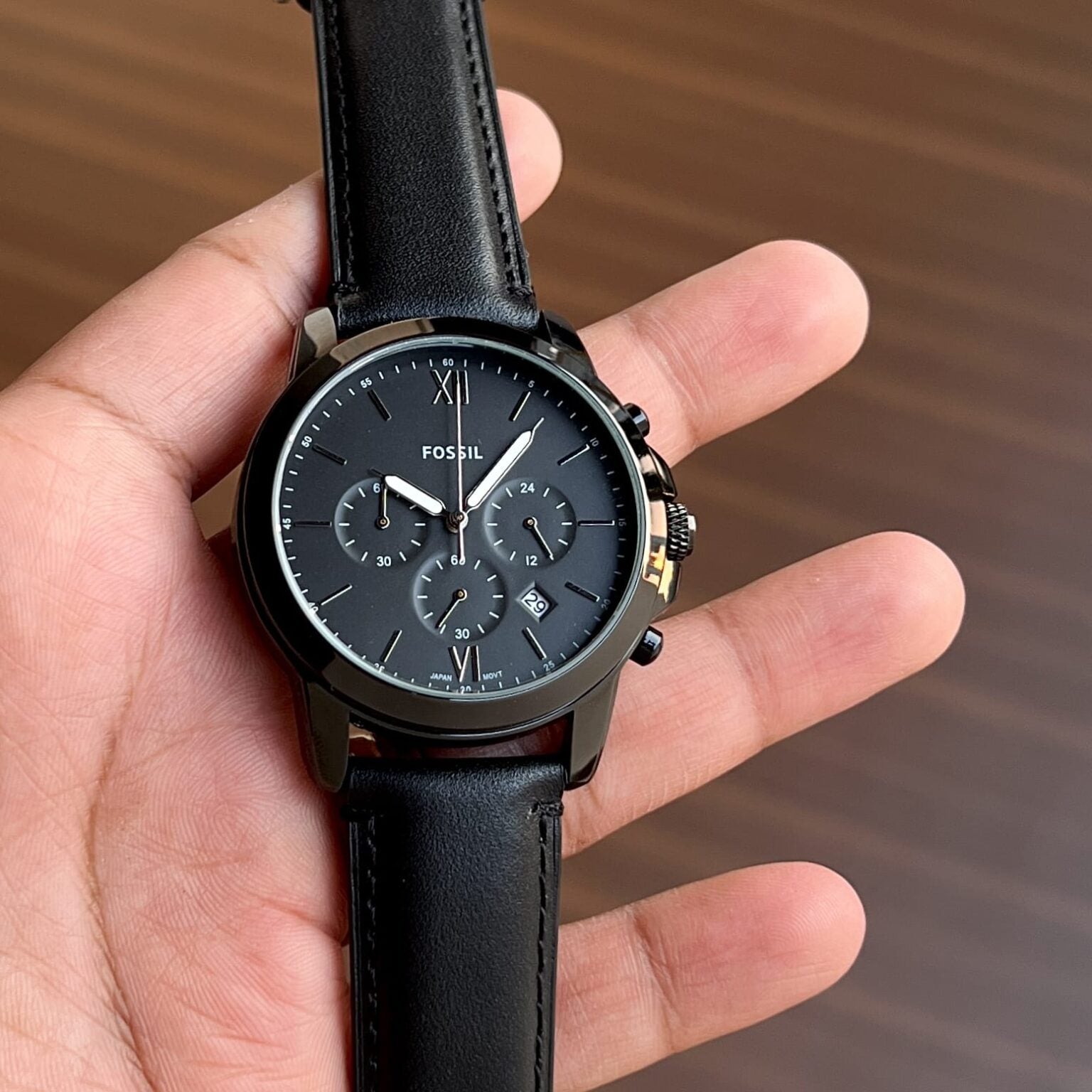 Fossil Neutra Black Dial Chronograph Leather Belt Men's Watch