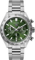Tag Heuer Carrera Tachymeter Chronograph Green Dial Metal Belt Watch For Men's