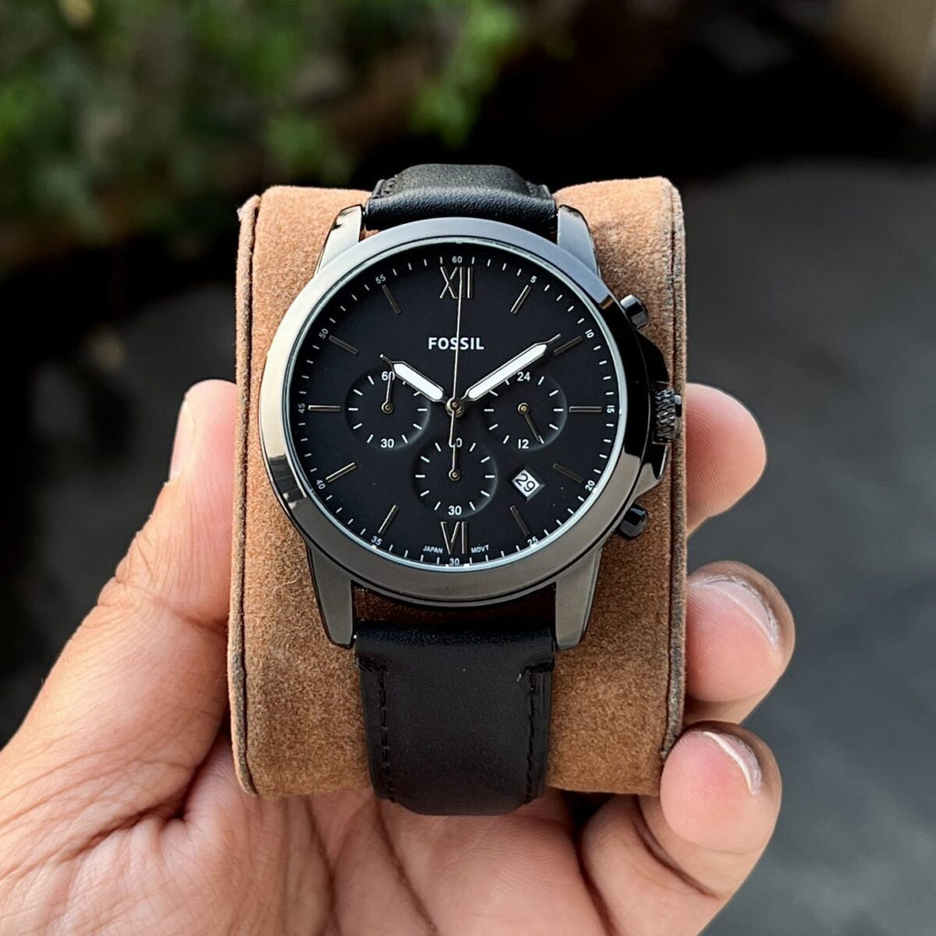 Fossil Neutra Black Dial Chronograph Leather Belt Men's Watch