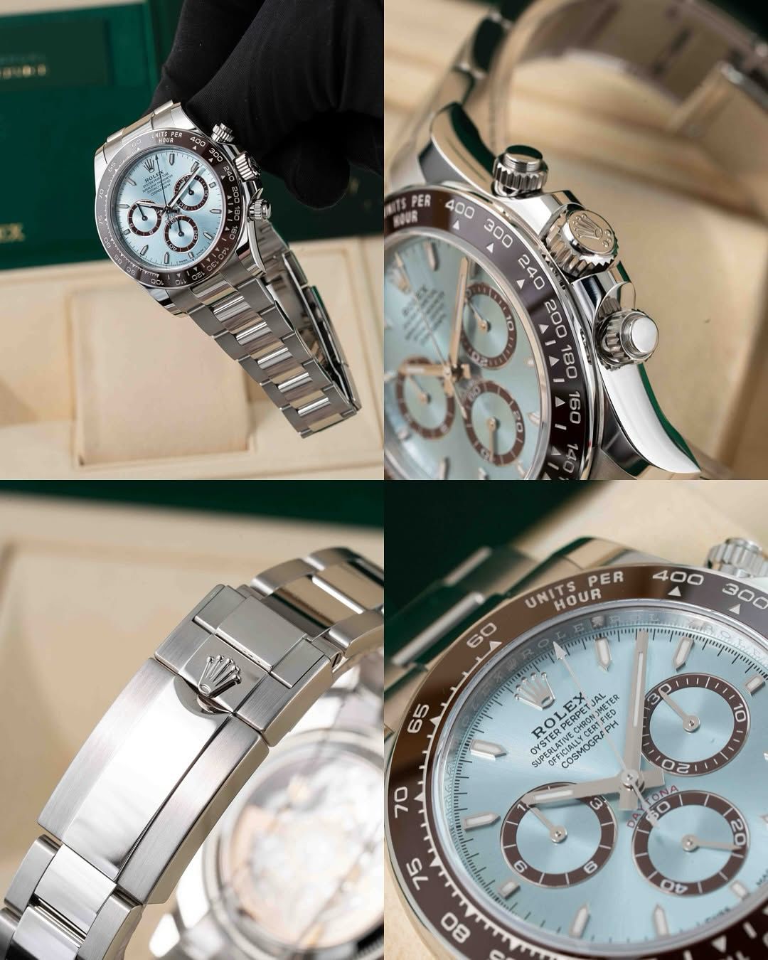 Rolex Automatic Brown And Silver Dial Analog Chronograph Round Men's Watch
