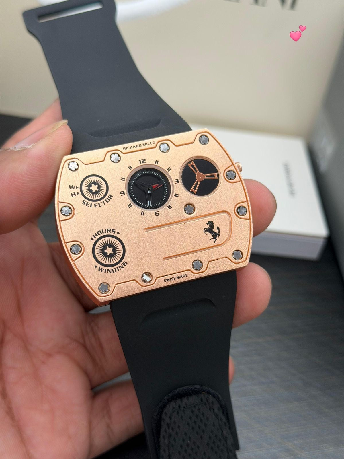 Richard Mille RM UP-01 Ferrari Ultraflat Titanium Rose Gold Dial Men's Watch
