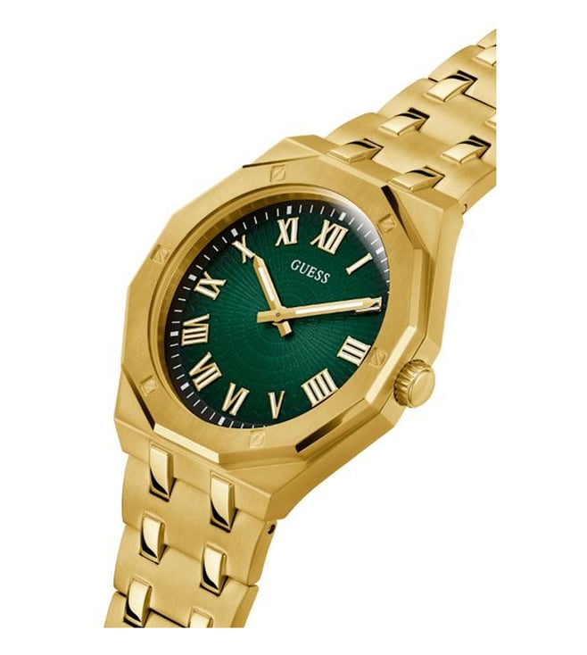Guess Green Round Dial Analog Metal Belt Men's Watch