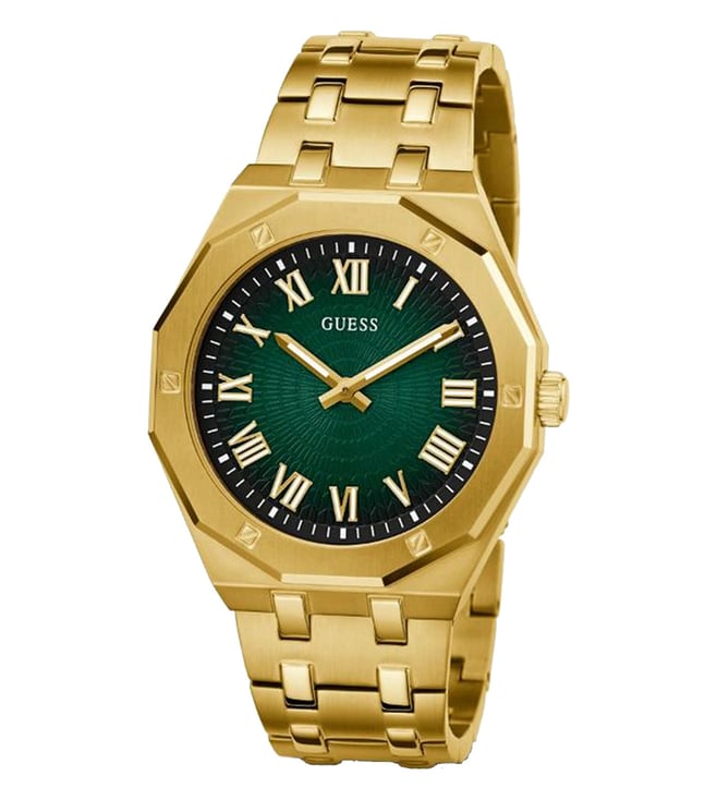 Guess Green Round Dial Analog Metal Belt Men's Watch
