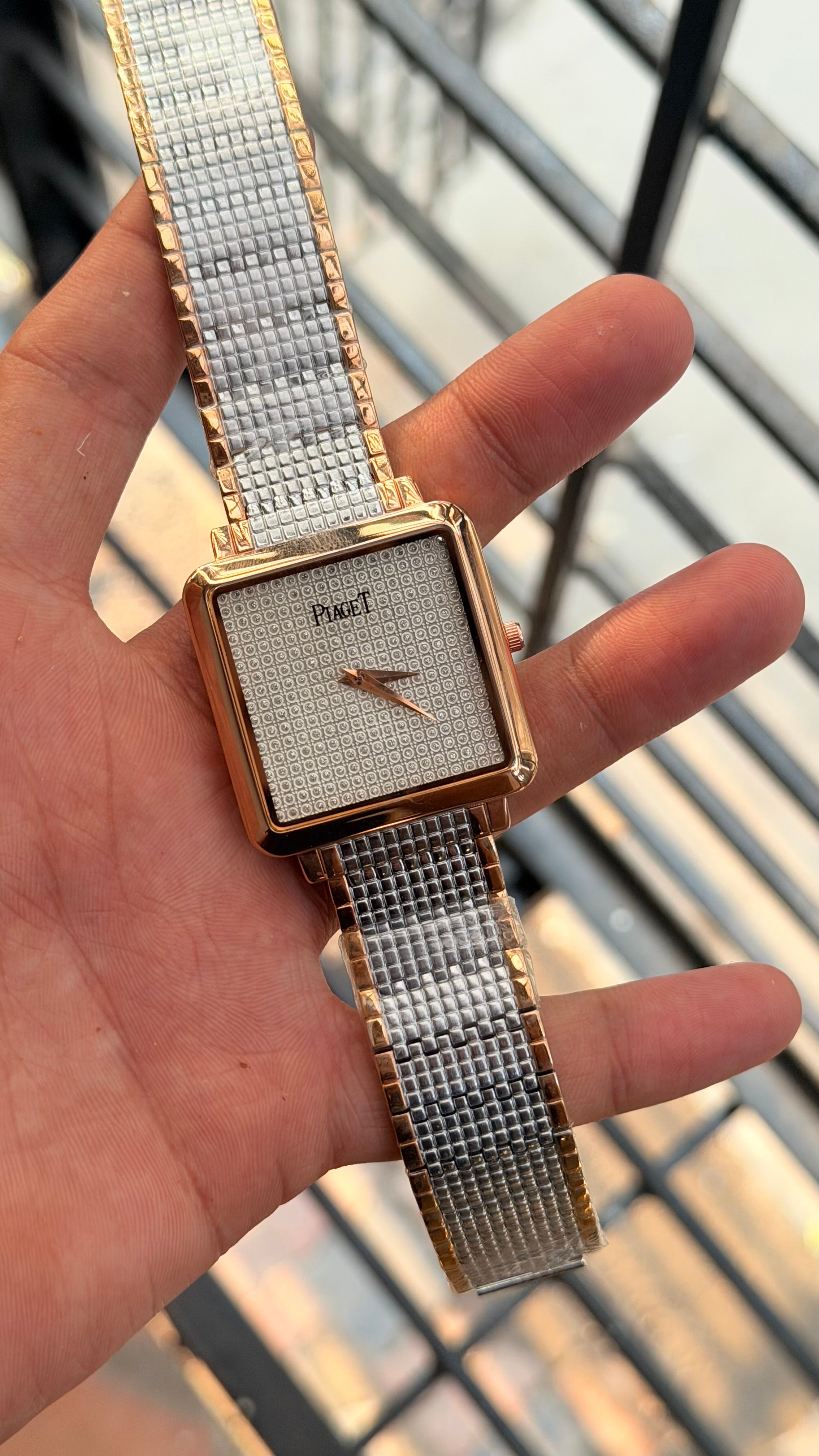 Piaget Diamond Square Dial Quartz Movement Men's Watch