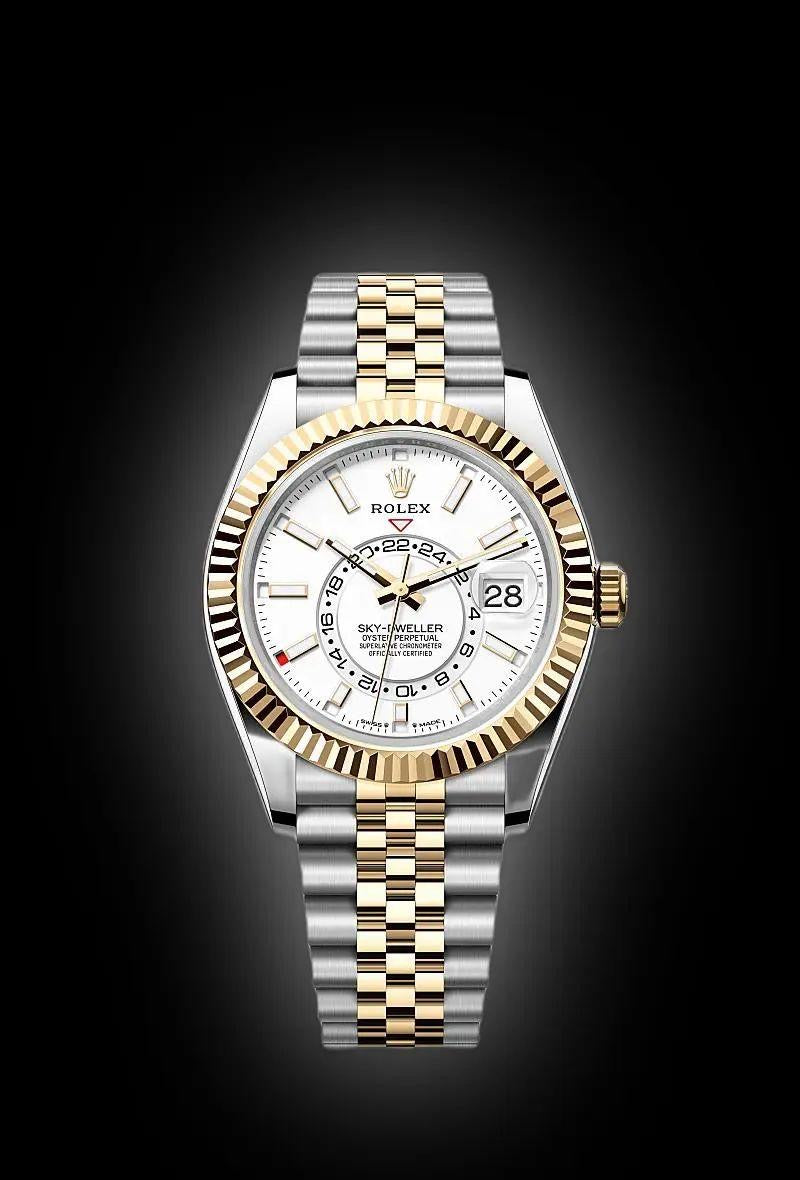 Rolex Sky-Dweller Automatic White Dial Metal Belt Watch For Men's