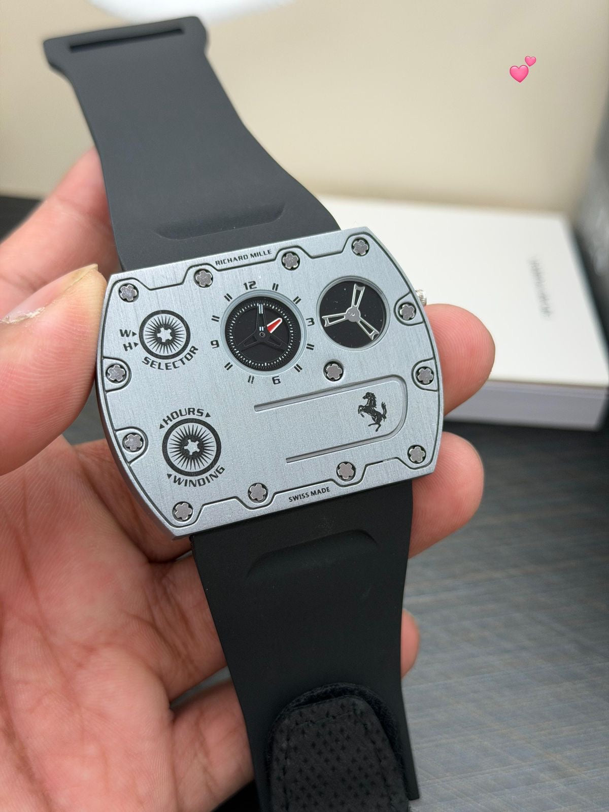 Richard Mille RM UP-01 Ferrari Ultraflat Titanium Silver Dial Men's Watch