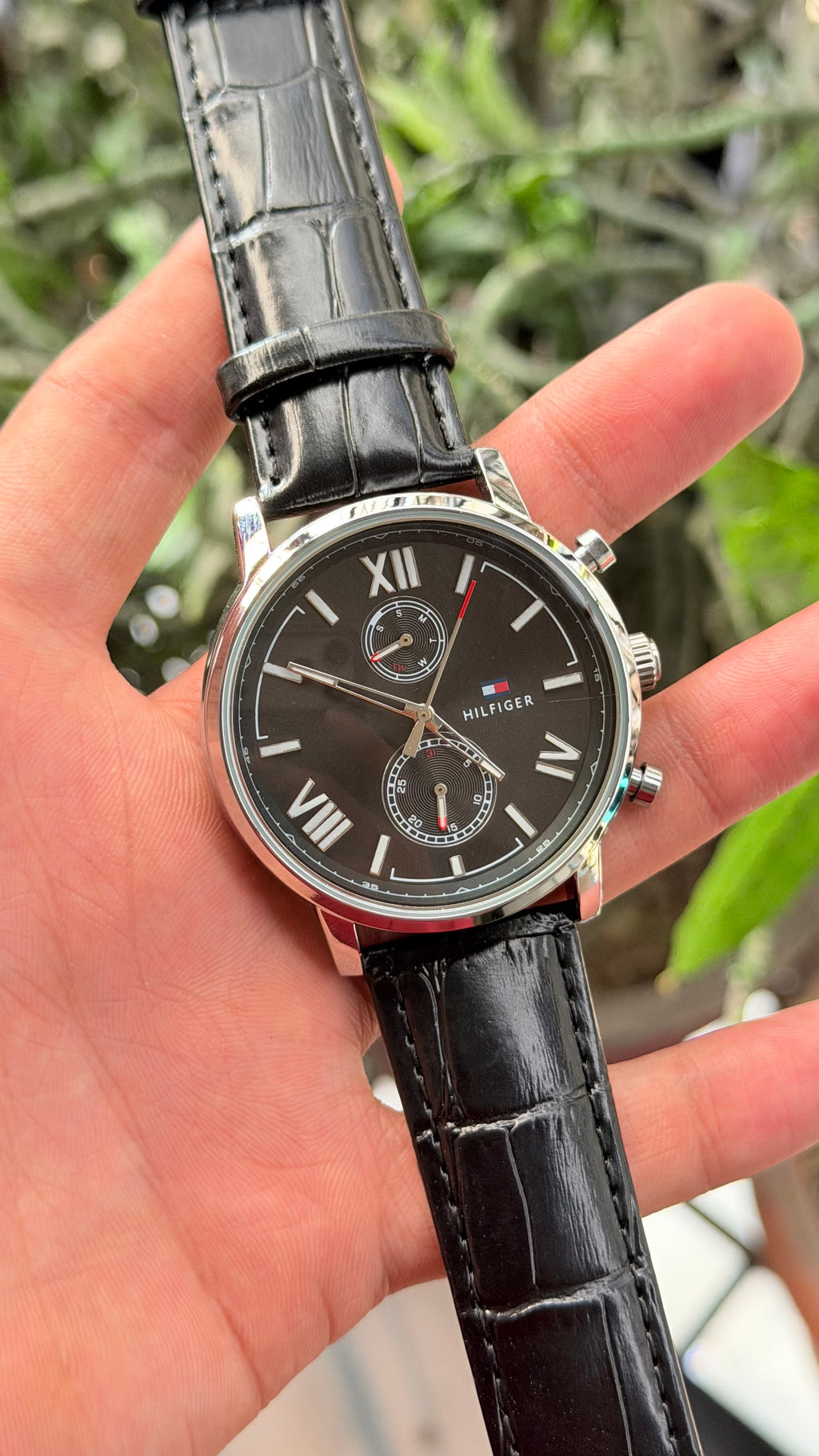 Tommy Hilfiger Quartz Leather Strap Black Dial Men’s Watch