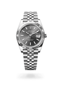 Rolex Datejust Automatic Grey Dial Metal Belt Watch For Men's