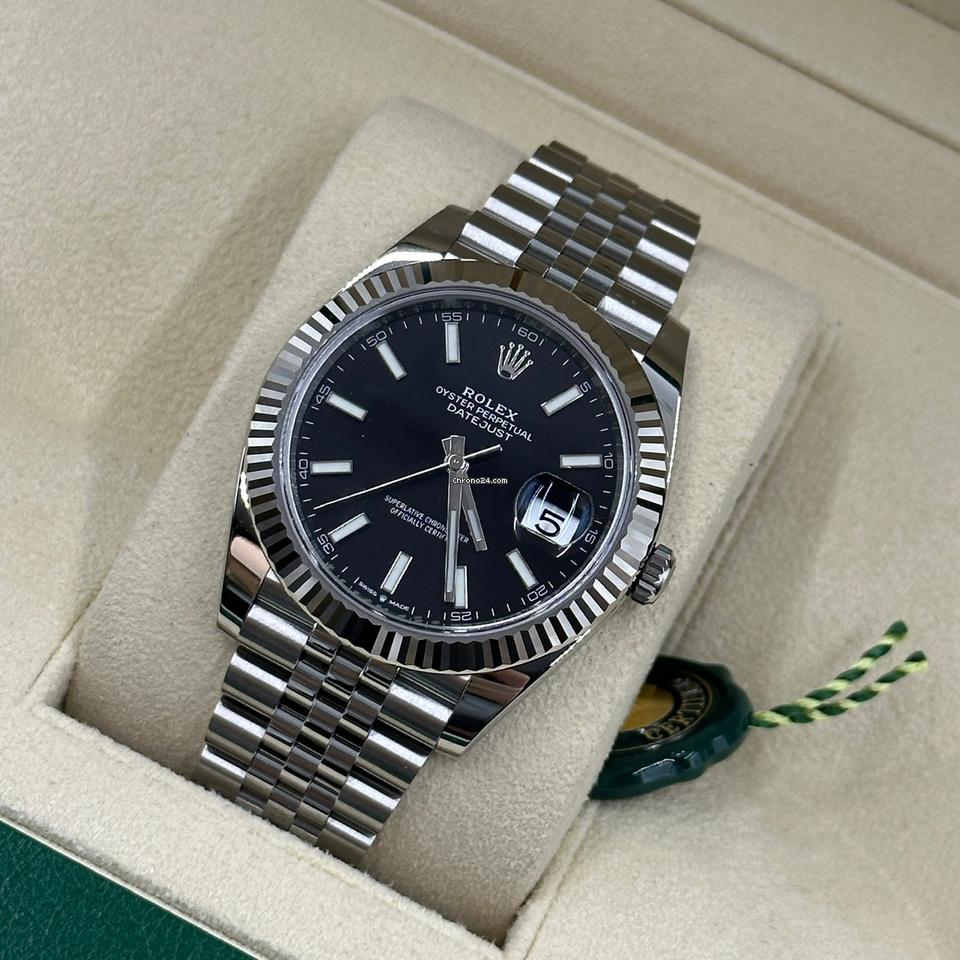 Rolex Datejust Automatic Black Dial Silver Metal Belt Watch For Men's