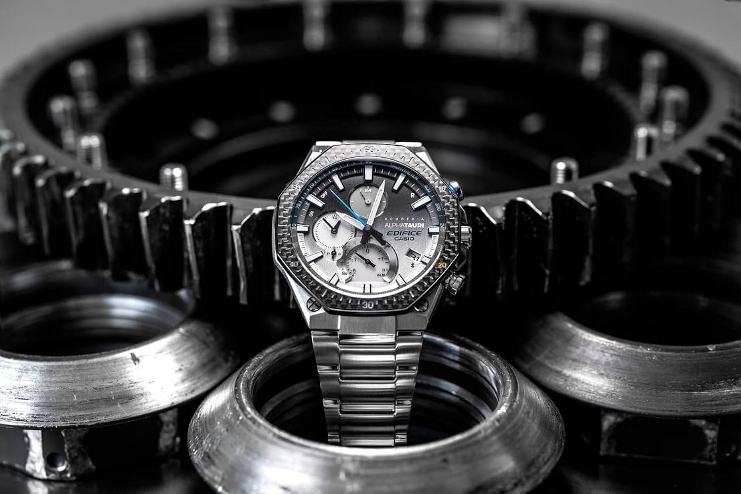 Casio Edifice 900 Chronograph Twotone Dial Metal Belt Men's Watch