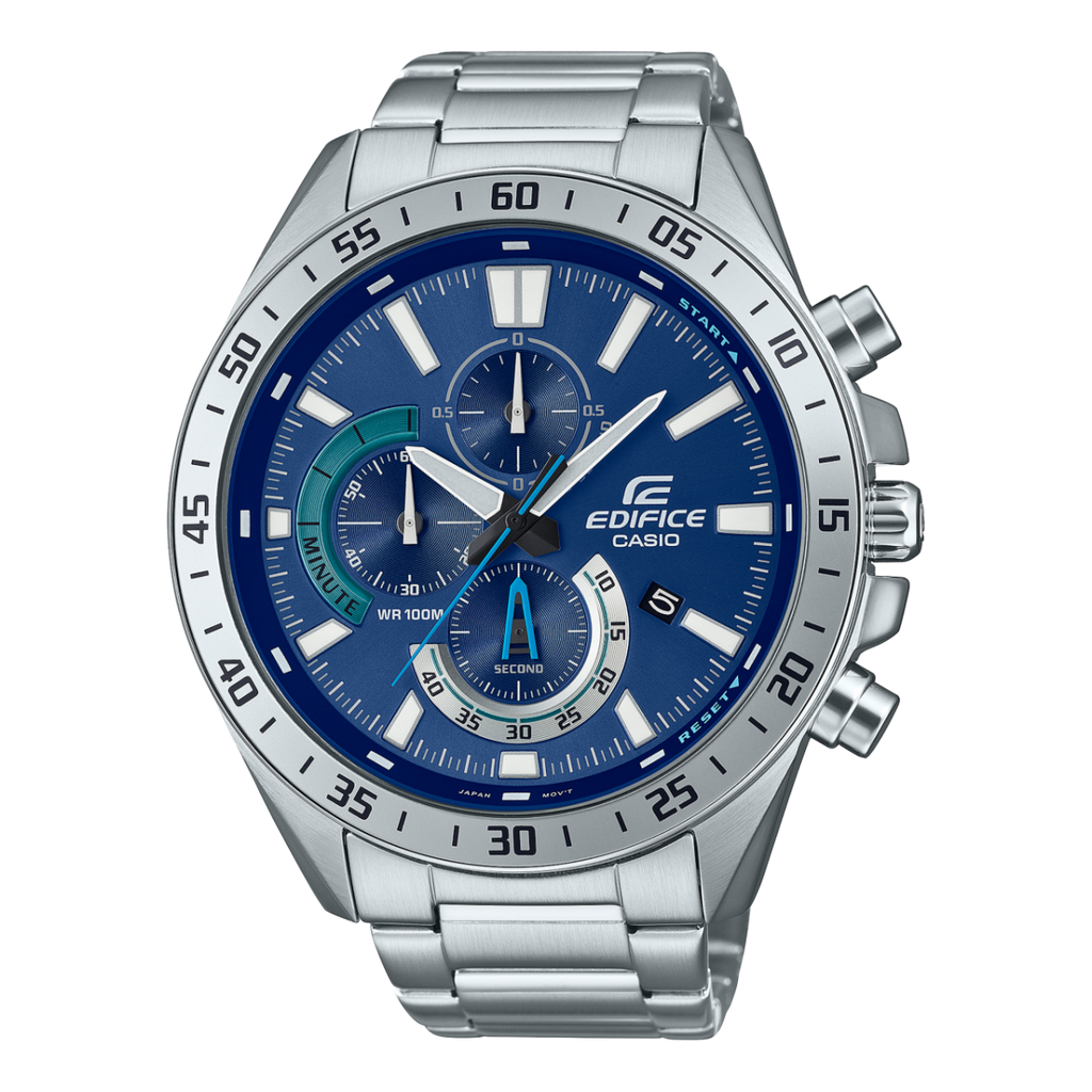 Casio Edifice EFV-620D-2AV Chronograph Blue Dial Metal Belt Men's Watch